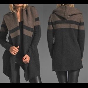 Vince Rugby Striped Hooded Blanket Sweater Sz S